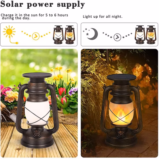 Linterna de mesa portátil para exteriores, linterna LED recargable Retro para acampar