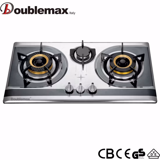 Aparato de cocina de la estufa de cocina de la hornilla doble del vidrio templado de la tabla del gran precio